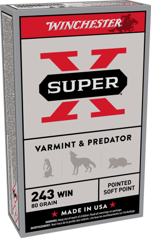 WINCHESTER 243 WINCHESTER SUPERX VARMINT JSP 80 GR