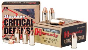 HORNADY 9MM 115 GR FTX CRITICAL DEFENSE 25 RD