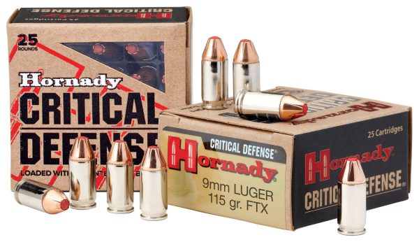 HORNADY 9MM 115 GR FTX CRITICAL DEFENSE 25 RD
