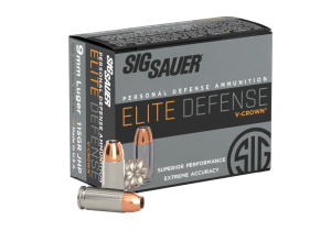 SIG SAUER AMMO 9MM 115GR ELITE VCROWN JHP BOX/50