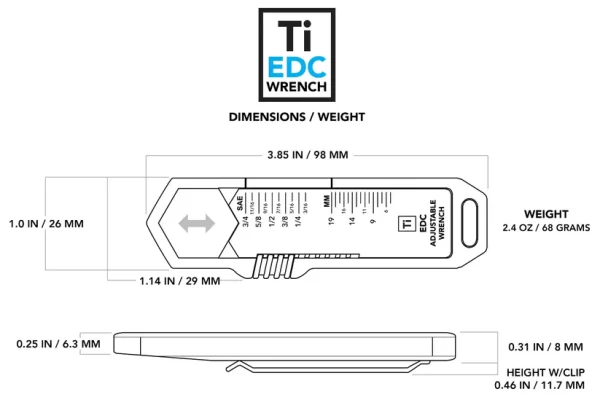 BIGI TI EDC ADJUSTABLE WRENCH - Image 2