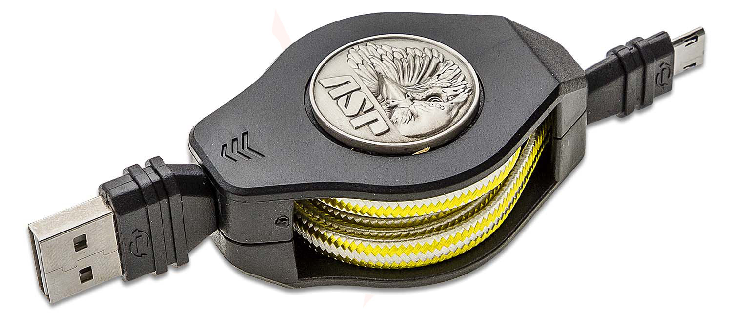 ASP RETRACTABLE PLUS USB CORD YELLOW