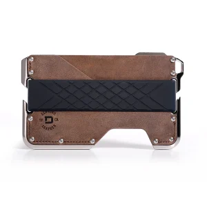 DANGO D02 DAPPER WALLET NICKEL PLATED RAWHIDE