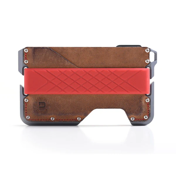 DANGO D01 DAPPER WALLET RAWHIDE RED STITCHING SLAT