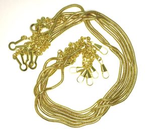 HWC POLICE GOLD PLATED SNAKE WHISTLE CHAINS (12 PACK)