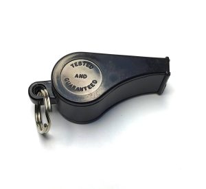 HWC POLICE SMALL BLACK PLASTIC WHISTLE